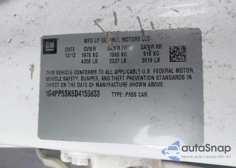 2013 Buick Verano from USA, damaged, VIN 1G4PP5SK6D4159833